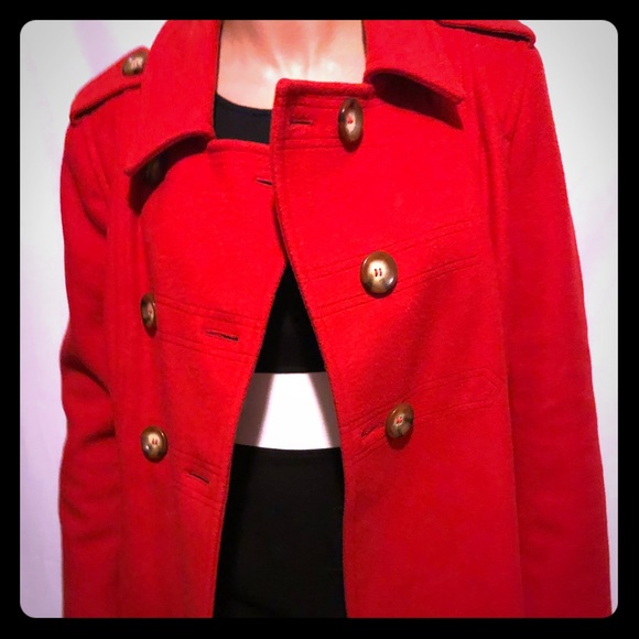 michael kors red wool coat